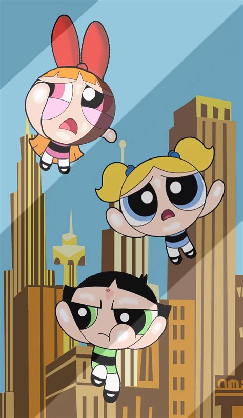 Powerpuff Girls Trapped Behind Glass Phone Wallpaper Powerpuff Girls