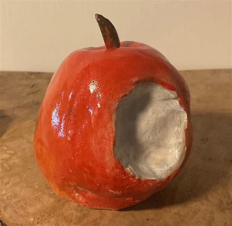 Escultura artesanal manzana de cerámica hecho a mano Etsy México