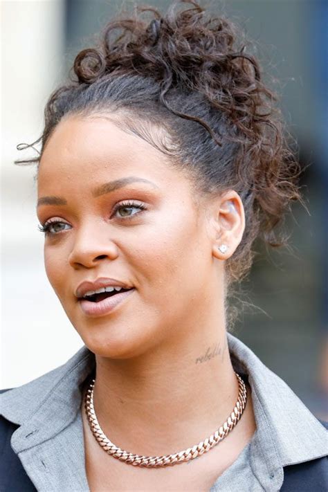 Rihanna Curly Updo Hairstyles