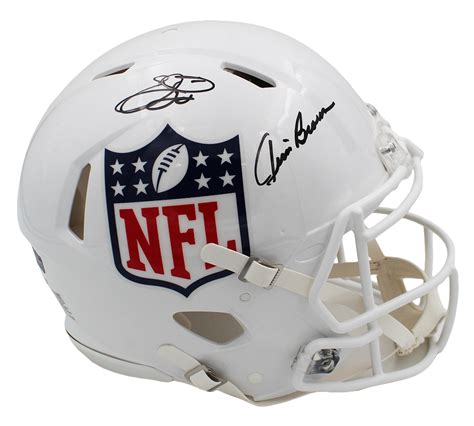 Emmitt Smith & Jim Brown Signed NFL Shield Speed Authentic Helmet ...