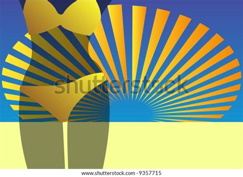 Female Bikini On Summer Vacation Beach Stock Illustration Shutterstock