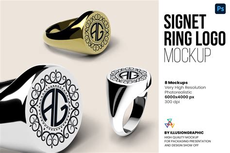 Signet Ring Logo Mockup Graphic By Illusiongraphicdesign · Creative Fabrica