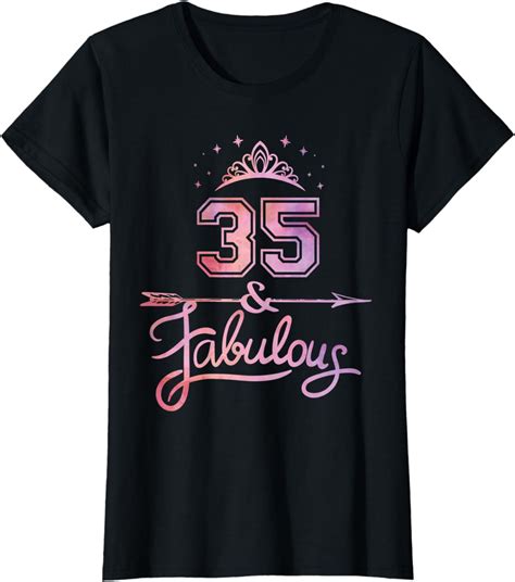 Women 35 Years Old And Fabulous Happy 35th Birthday T Shirt Walmart