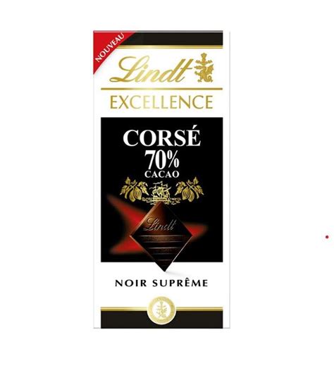 Chocolat noir corsé 70 cacao Lindt 100 g Bam courses Courses en