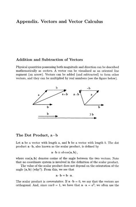 Pdf Appendix Vectors And Vector Calculus Springer