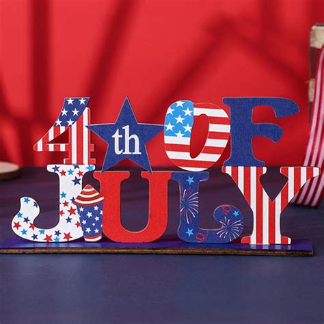 Wooden Patriotic Table Decoration Signs Memorial Day Table