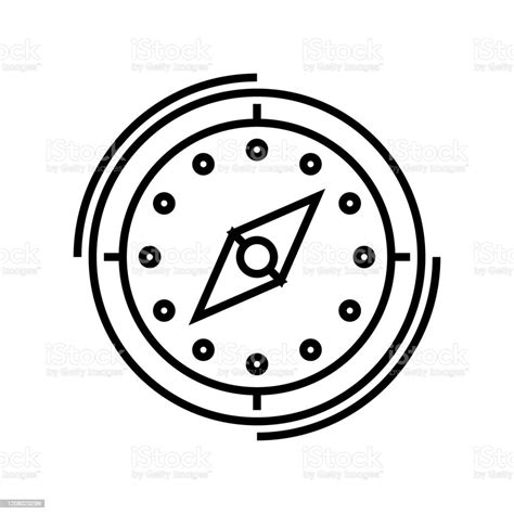 Compass Line Icon Concept Sign Outline Vector Illustration Linear Symbol Stock Illustration