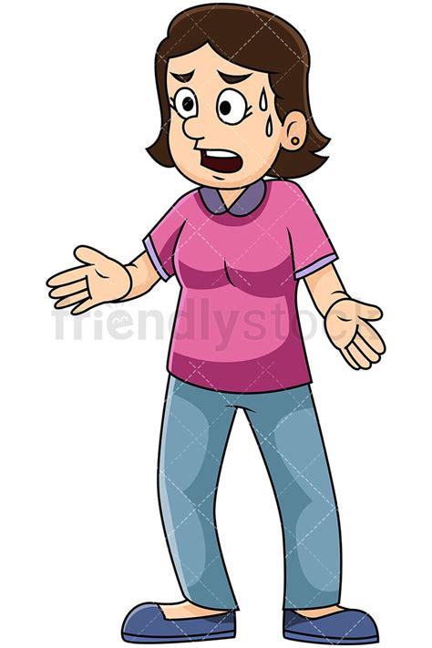 Nervous Woman Clipart Royalty