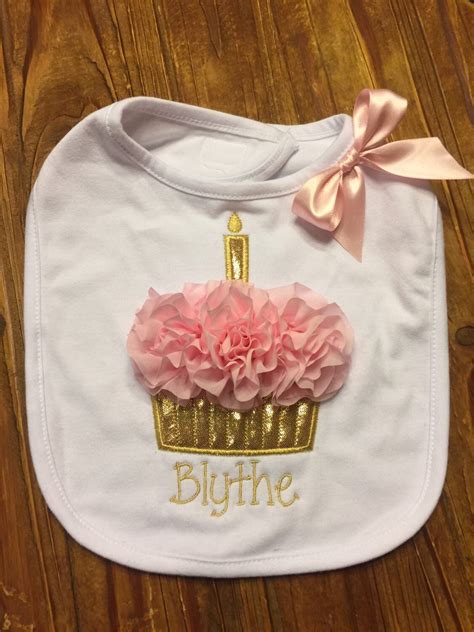 1st Birthday Personalized Bib First Birthday Bib Cupcake