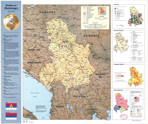 Large scale summary map of Serbia and Montenegro - 1993 | Montenegro ...