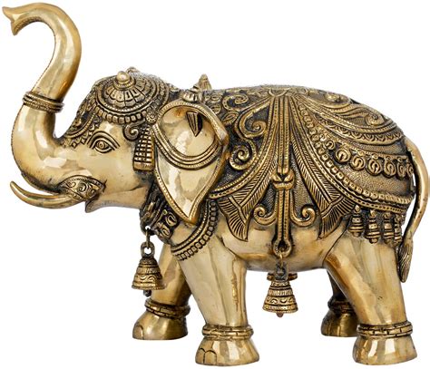 Decorated Elephant With Bells And Upraised Trunk Supremely Auspicious