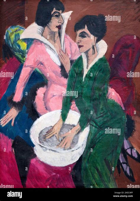 Two Women By A Sink By Ernst Ludwig Kirchner 1880 1938 Oil On Canvas