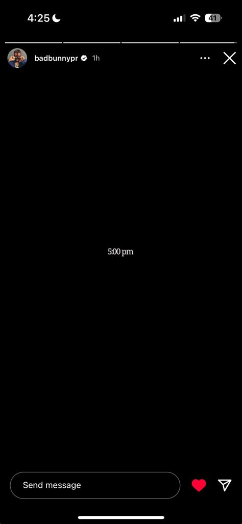 bad bunny ig story announcing something tmr at 5 : r/BadBunnyPR