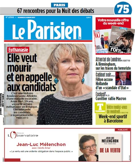 Le Parisien Journal De Paris Magazine Du Vendredi Mars