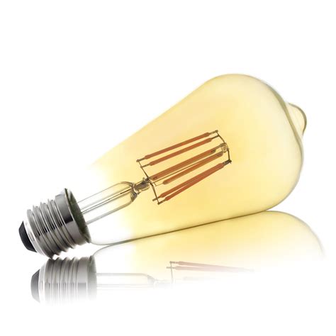 Żarówka Filament Ozdobna Led E27 St64 8w Amber Biała Ciepła Dobra Cena