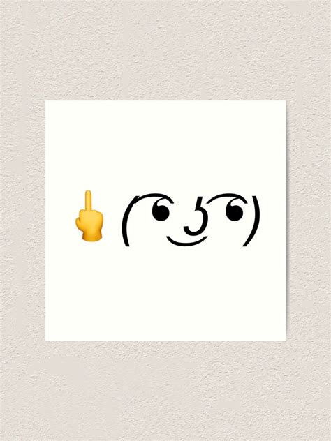 ͡ ͜ʖ ͡ Le Lenny Face Meme Middle Finger Art Print For Sale By