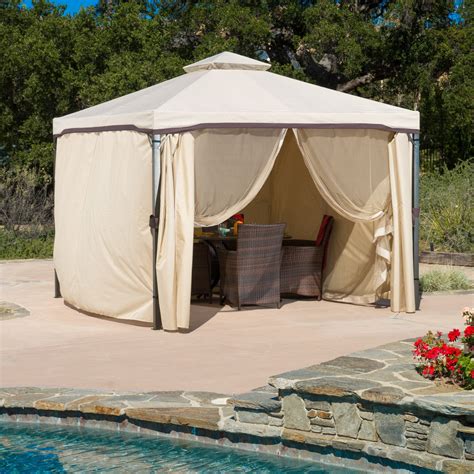 Outdoor Curtains With Mosquito Netting 10 x 10 Foot Gazebo - NH039492 ...