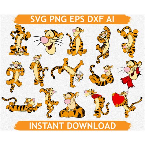 Tigger Svg Tigger Eps Tigger Png Winnie Tigger Png Winni Inspire