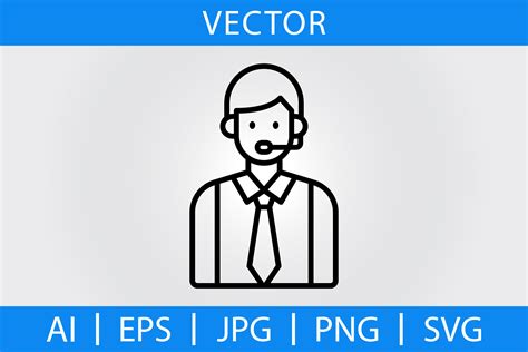 Vector Customer Support Outline Icon Graphic By Sam Designs Creative