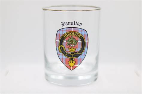 Hamilton Clan Crest Glass - Grandfather Scottish