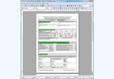 Minor Electrical Installation Works Certificate Template Templates