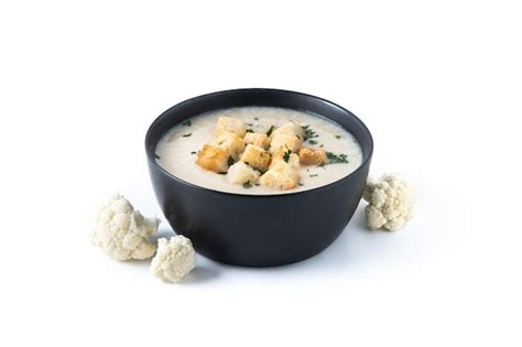 Free Photo Cauliflower Soup In A Bowl Isolated On White Background