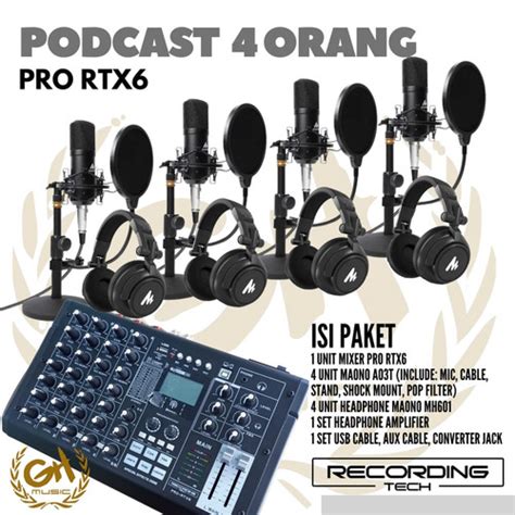 Promo Recording Tech Pro Rtx Plus Maono A T Paket Podcast Orang