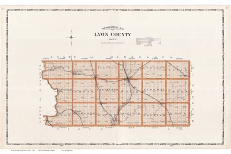 Lyon County Iowa 1904 Iowa State Atlas 82 83 Old Maps