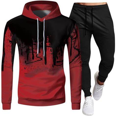 Survêtement Homme Ensemble Jogging Sportif Ensemble Pull Et Pantalon à