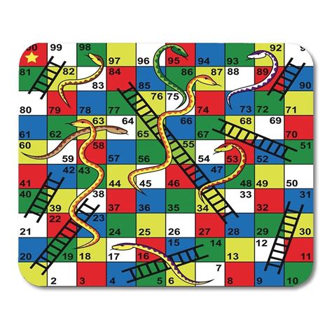 Colorful Kid Snakes And Ladders Board Game Start Finish Puzzle Number