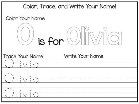 20 Printable Olivia Name Tracing Worksheets And Activities No Etsy