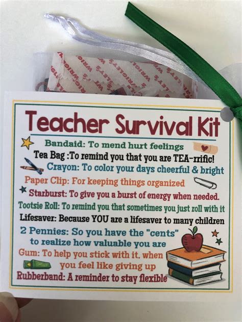 Teacher Survival Kit Sweet Thoughts Goody Bag Happy Birthday Friends