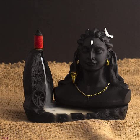 Adiyogi Dhyana Mudra Idol Fountain With10 Smoke Backflow Cones Statue