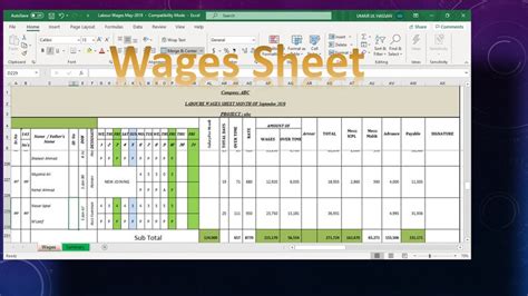 Excel Salary Calculator Excel Template Manhours, Labour Wages, Overtime ...