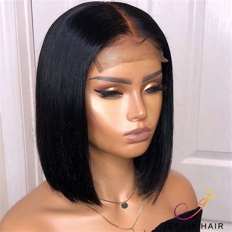 Free Shipping 5x5 Closure Bob Wig With Pre Plucked Hairline Straight J