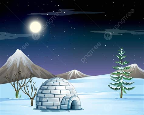 Igloo In Snow Scene Graphic Art Clip Art Vector, Graphic, Art, Clip Art ...