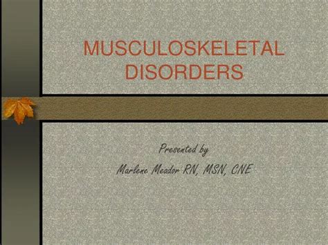 Ppt Musculoskeletal Disorders Powerpoint Presentation Free Download