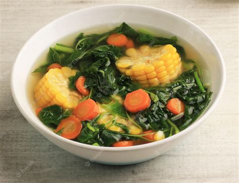 Premium Photo | Sayur bening bayam or spinach clear soup is Indonesian ...