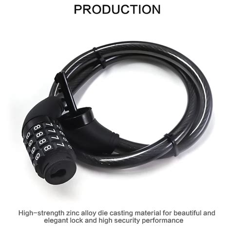 Xmm 804 Cycling Combination Lock Security Cable 80mm Pvc Coated Cable Steel 4 Digit Anti Theft