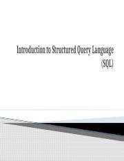 Introduction To SQL Pptx Introduction To Structured Query Language