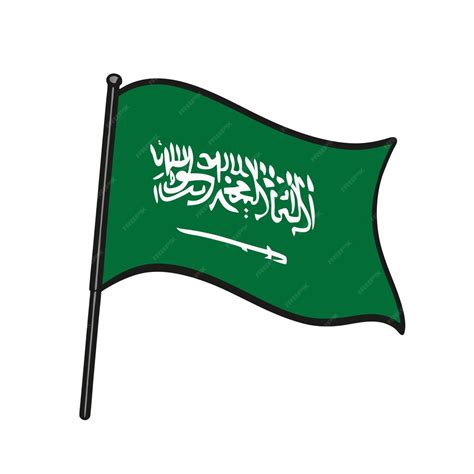 Premium Vector Saudi Arabia Flag Illustration On White Background