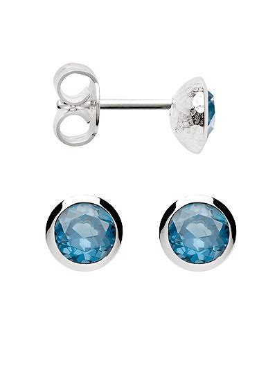 Bastian Inverun Modern German Design Blue Topaz Sterling Stud Earrings