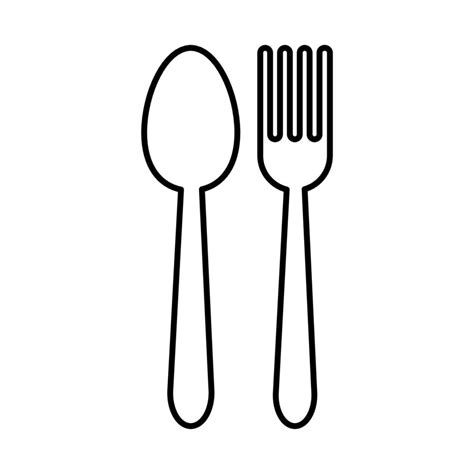 Spoon And Fork Clipart Black And White