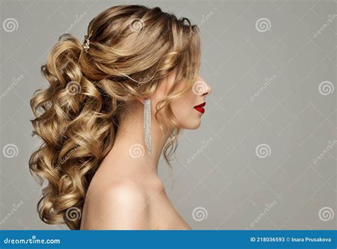 Beauty Woman Hair Style Bride Wedding Hairstyle Side View Fashion