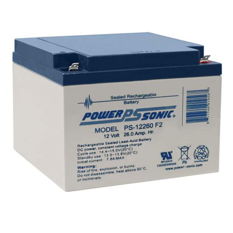 12 Volt 26 Ah F2 Terminal Sealed Lead Acid SLA Rechargeable Battery