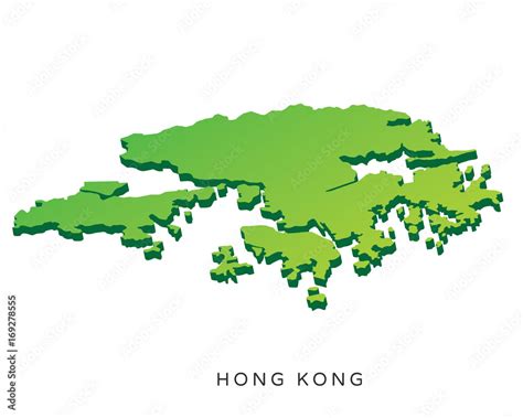 Modern Detail Isometric 3d Map Hong Kong Stock Vector Adobe Stock