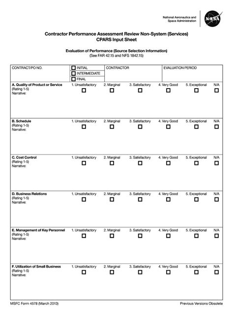 Construction Performance Review Template