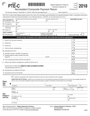 Fillable Online Revenue Alabama Form Cy Pte C Alabama Department Of