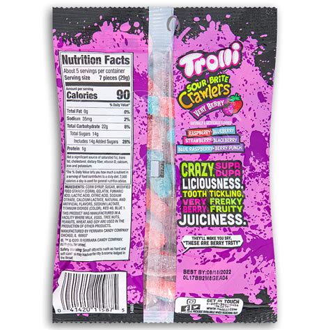 Trolli Sour Brite Crawlers Very Berry Gummy Candy Funhouse Candy Funhouse Us