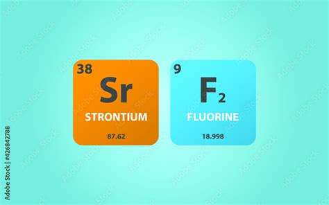 Strontium Fluoride Srf2 Molecule Simple Molecular Formula Consisting Of Strontium Fluorine